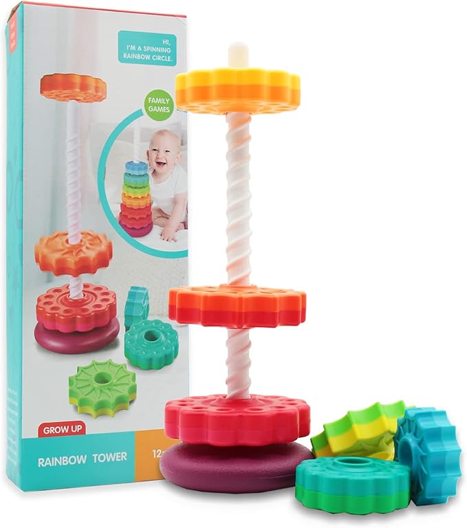 LBAIBB (1 PCS Spinning Stacking Toys,Spin Toy ABS Plastic and Color Rainbow Design,Focus on Children Educational and Interactive Learning's Stack Toys, Suitable for Gifts for Boys and Girls