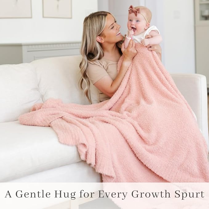 SARANONI Bamboni Luxury Baby Blanket | Cozy & Soft Plush Receiving Blankets | Perfect for Girls & Infant Baby Boy Blankets | Peach - 30” x 40"