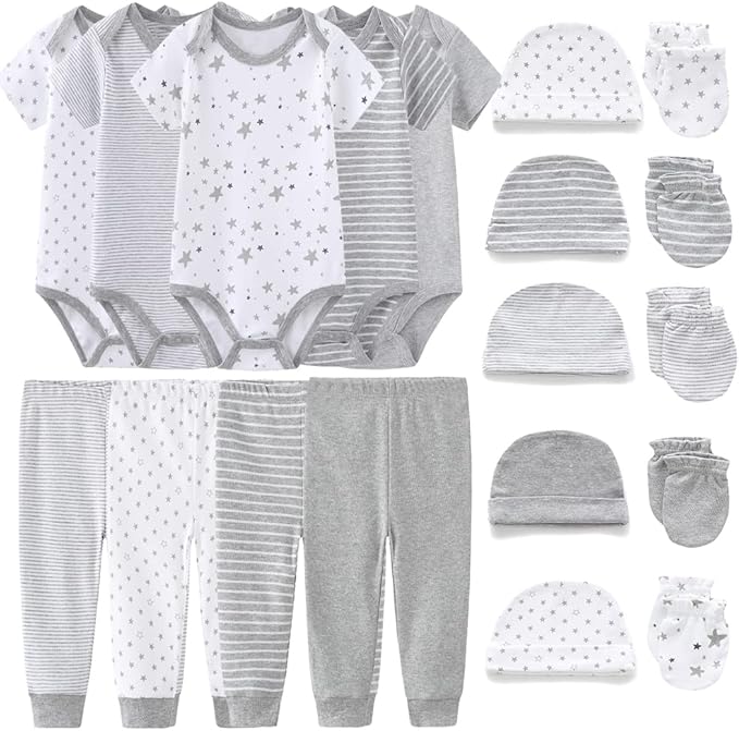 Chamie Newborn Baby Cute Design Bodysuit Short Sleeve One-Piece Baby Clothes for Boys and Girls