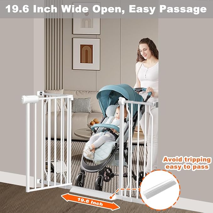 Fairy Baby Extra Wide Baby Gates 71.7-76.3 Inch, Auto Close Child Safety Gates for Stairs Banister Doorways Hallway,Indoor Safety Child Gates for Kids or Pets