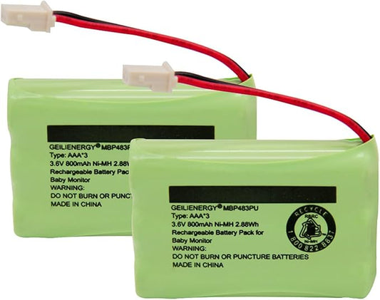 GEILIENERGY 3.6V Battery Compatible with Motorola Baby Monitor MBP33XL,Also Compatiblre with BT188645/BT288645(2 Pack)