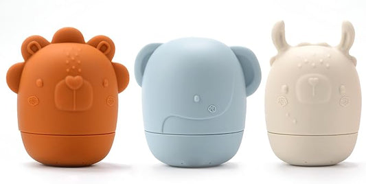 Silicone Bath Toy Set – Mold-Free, Non-Toxic Baby Water Toys for Safe Play – Durable, Vibrant Infant & Toddler Bath Toys – Sensory Development – Easy to Clean – Ages 12M+ - Multi-Colored