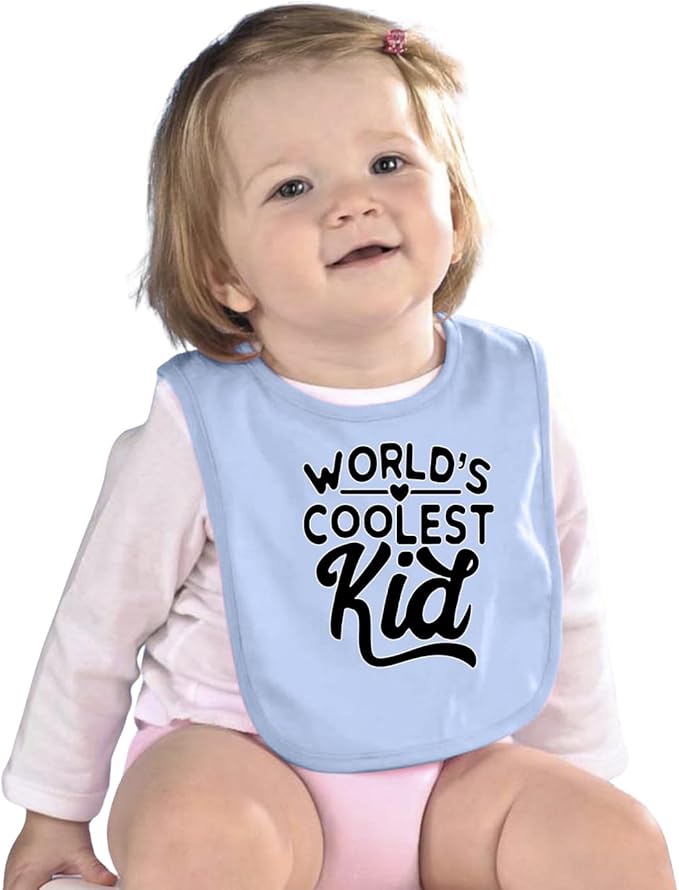 World's Coolest Kid Funny Cute Humor Infant Premium Jersey Baby Bib