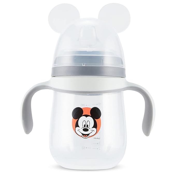 Disney Sippy Cups for Toddlers, Learner Cups for Kids with Pacifier, BPA-Free Trainer Cup with Handles, Leak-Proof Minnie Mouse and Mickey Mouse Sippy Cups, Perfect Unisex Gift for Children