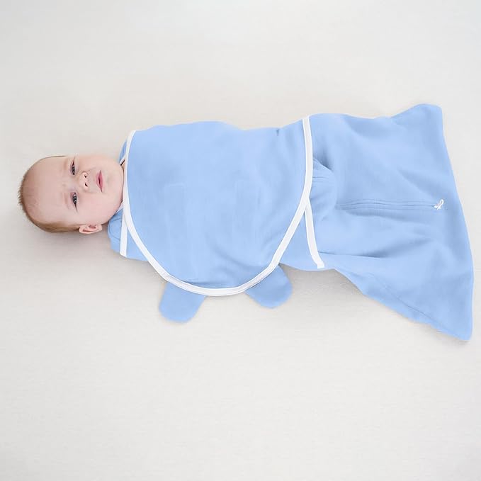 Transition Swaddle Newborn Sleep Sack 0-3 Months Arms Up Swaddle Arms In/Out 2-Way Zipper 100% Cotton, 2-Pack 0.8 Tog Baby Sleep Transitional Sack for Boy Girl (Small 5-14lbs)