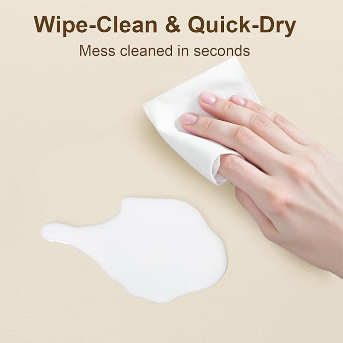 Baby Play Mat for Floor,50x50 Playpen Mat,Non-Slip Leather&Thick Foam Floor Cushion,Removable Waterproof Cover,Easy Care for Baby Crawling,Toddler,Kids,Tummy Time（Beige)