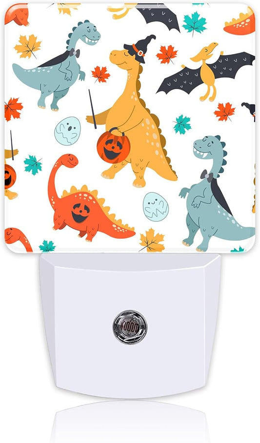 Halloween Cute Dinosaur Night Light for Kids, LED Night Light Plug into Wall with Dusk to Dawn Sensor for Girls Boys Women Men Room Decor, Hallway, Kitchen, Bathroom, Nursery, Stairs