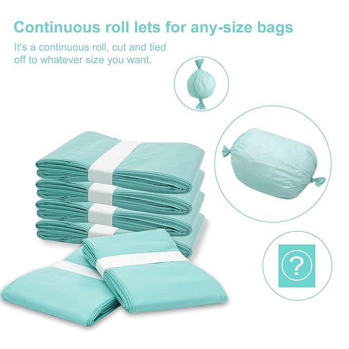 Diaper Pail Liner Refills Bags Compatible with Janibell Akord 330 Series Adult Diaper System, Green, Lightly Scented, 10 Count