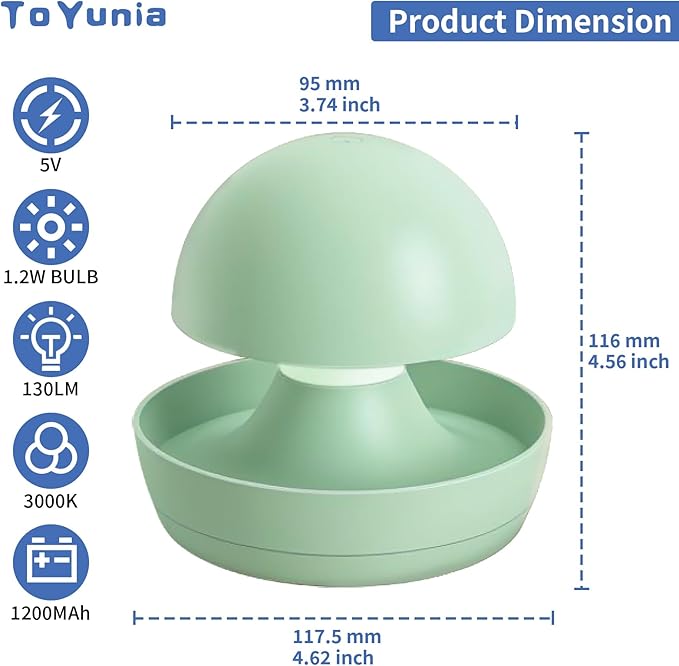 Nursery Night Light for Kids,Recharge Night Light for Kids,1 Pack,4000K,Green