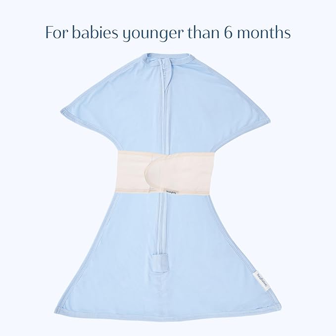 SleepingBaby Fleece Zipadee-Zip Transition Swaddle and Snuggle Strap Bundle - Roomy Baby Swaddle Blanket with Zipper Convenience and Wearable Blanket Accessory, Mint, Small (4-8 Month)