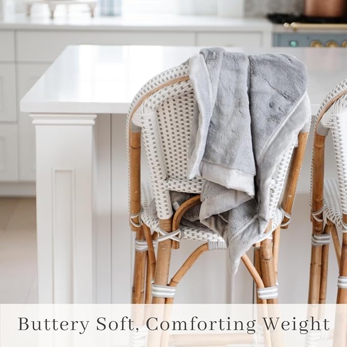 SARANONI Luxury Receiving Blankets for Babies | Ultra-Soft Lush and Boutique Quality Baby Blanket | Gray - 40” x 30”