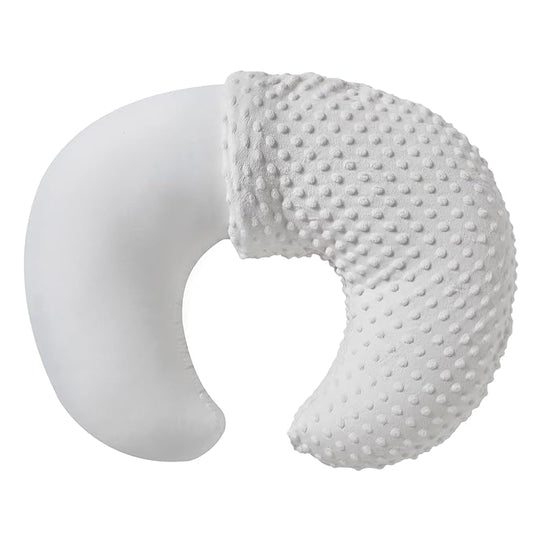 Nursing Pillow and Positioner with Cover for Breastfeeding and Bottle Feeding, Propping Baby, Tummy Time, Baby Sitting Support, Awake-Time Support (White, 22" x 17.7" x 5.9")