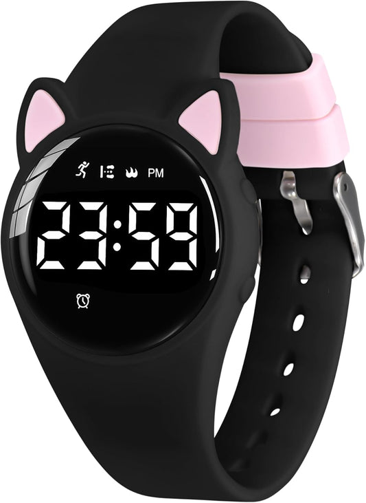 Kids Watches for Girls Boys Digital Sport Watch with Step Counter Pedometer Vibration Alarm Clock, No App Waterproof Fitness Tracker Kids Watch Boys Girls Teens Students Ages 5-16