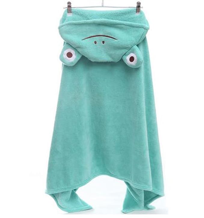 ROMASA Baby Bath Towel Ultra Soft Hooded Towel Highly Absorbent Bathrobe Blanket Toddlers Shower Gifts for Boys Girls-27.5" x 55" (Green Frog)
