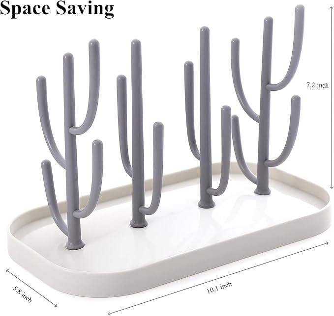 XYW Baby Bottle Drying Rack, Bottle Dryer Rack Holder, Space Saving Standing Drying Rack for Baby Bottles, Pump Part Cleaning, Countertop Drying Rack Baby Accessory