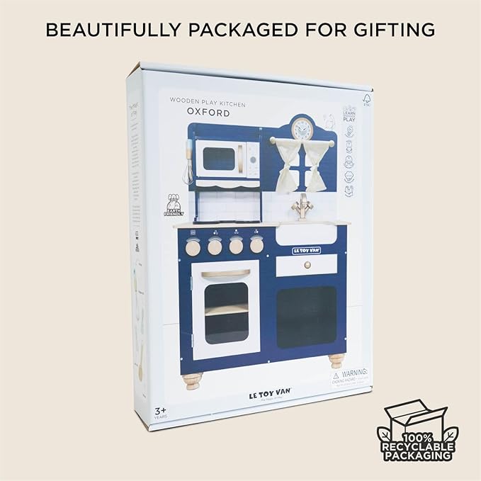 Le Toy Van Oxford Deluxe Toy Kitchen Premium Wooden Toys for Kids Ages 3 Years & Up, Oxford Deluxe Kitchen