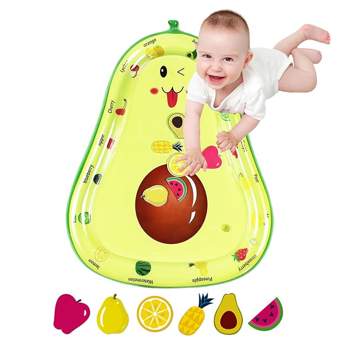 Baby Water mat, Infant Toys, Inflatable Play Mat Water Mat Baby Toys, Fun Early Development Activity Play Center for Newborn (33 x 26 inch)
