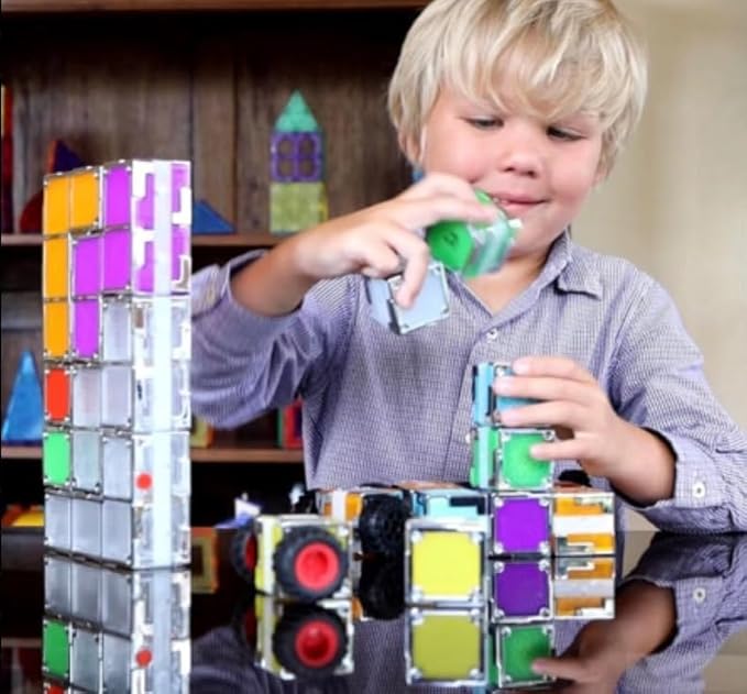 24 Magnetic Building Blocks – Light-Up STEM Educational Toy for Toddlers & Kids, Intertek Approved, Patented in US & China, Interactive Learning Cubes