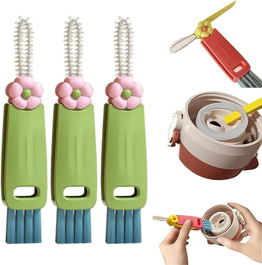 Upgraded 3 in 1 Cup Lid Cleaning Brush, 2025 New Multifunctional Lid Cleaner Brush, Bottle Cleaner Brush for Coffee Cups Lid Gap, Home Kitchen Crevice Cleaning Brush Tools