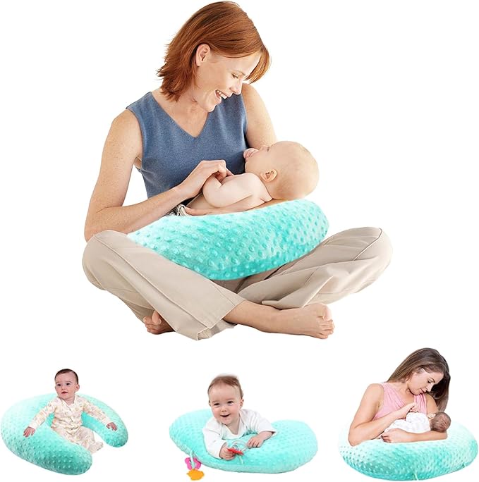 Baby Nursing Pillows for Breastfeeding, Multifunctional Ultra Soft Minky Nursing Pillow for Boys and Girls, Baby Feeding Support Pillow for Newborn, Green