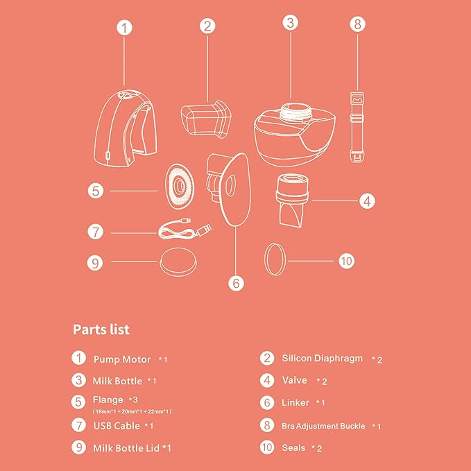 Hands Free Breast Pump - Baby Feeding Essentials - Wearable Mom Must Haves - Portable, Cosy Fit with Electric Display for Pumping - Wireless, Cordless Tangle Free Design for Nursing