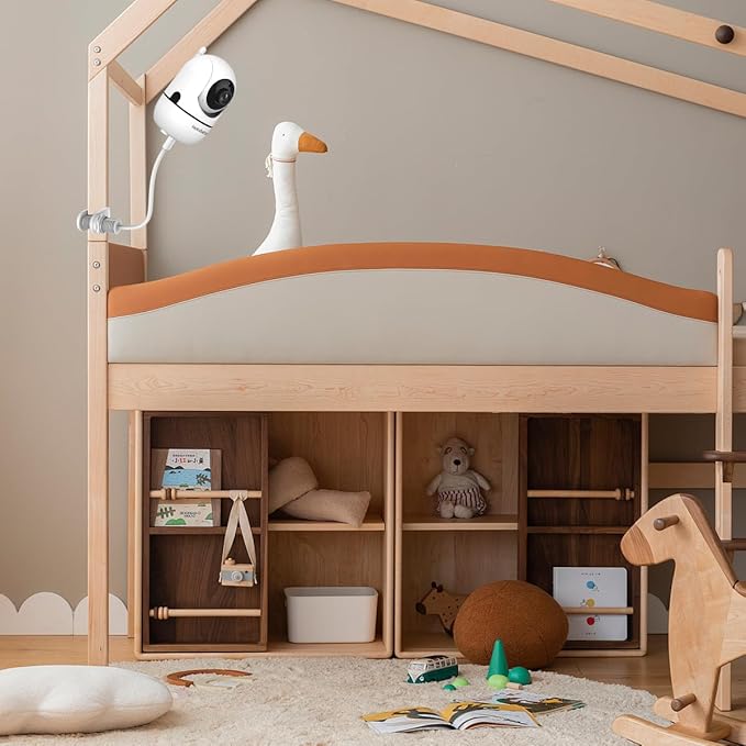 HelloBaby Baby Monitor No WiFi with Crib Clip, 5'' Screen and 30-Hour Battery Life, Baby Monitor with Camera and Audio, Flexible Clamp Mount with Long Gooseneck Arm by Hello Baby