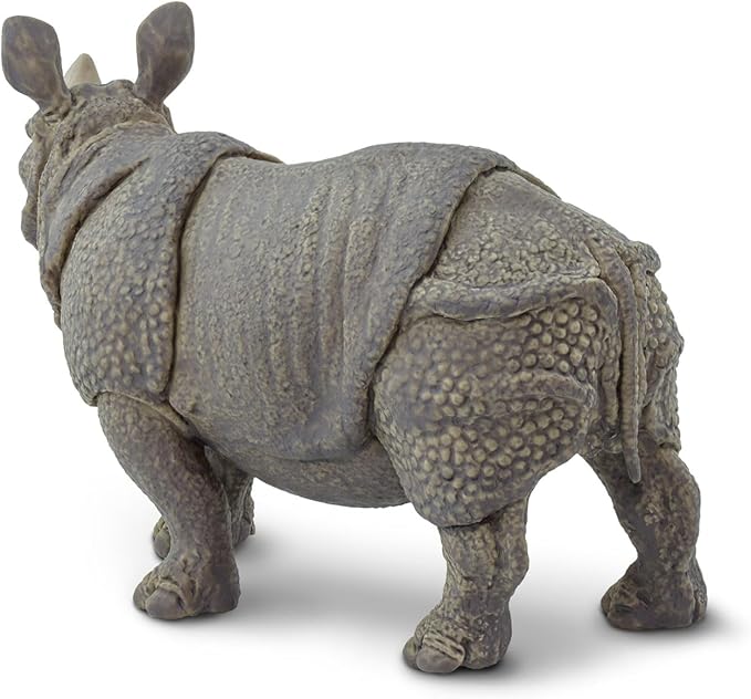 Safari Ltd. Indian Rhino Figurine - Realistic 5" Rhinoceros Figure - Educational Toy for Boys, Girls, and Kids Ages 3+