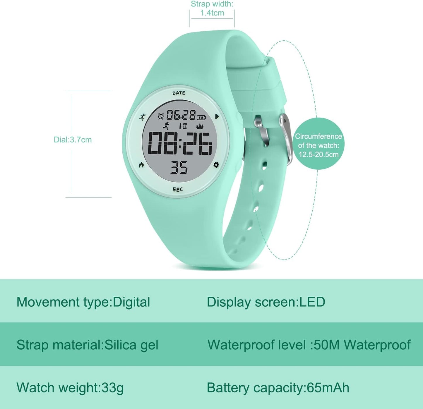 Kids Watches for Girls Boys Digital Sport Watch with Step Counter Pedometer Vibration Alarm Clock, No App Waterproof Fitness Tracker Kids Watch Boys Girls Teens Students Ages 5-16