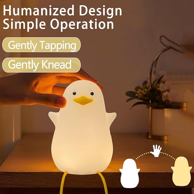 Kids Night Light, Cute Silicone Duck Nursery Lamp for Baby and Toddler,RGB Animal Light for Boys and Girls Gift