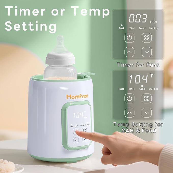 Bottle Warmer, 8-in-1 Fast Baby Bottle Warmer for Breastmilk and Formula,Milk Warmer with Accurate Temperature Control and Automatic Shut-Off,Multifunctional Bottle Warmers for All Bottles(Green)