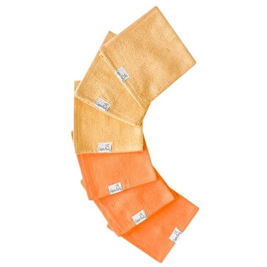 Copper Pearl 6 Ultra Soft Baby Bath Washcloths Premium Large Soft Skip 11" x 11" Towels