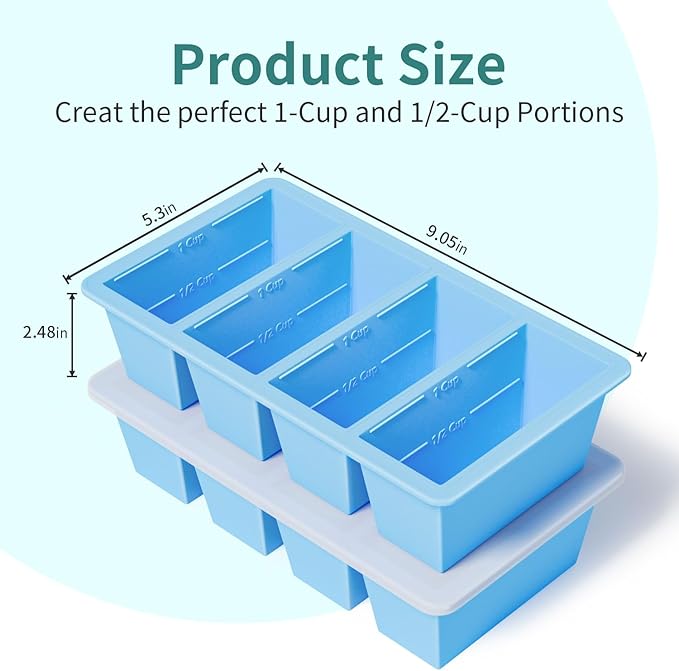 Silicone Freezer Tray for Sauce Cube: Silicone Freezing Tray for Broth Sauce Storage - Freeze 125mL 250mL Souped Portion