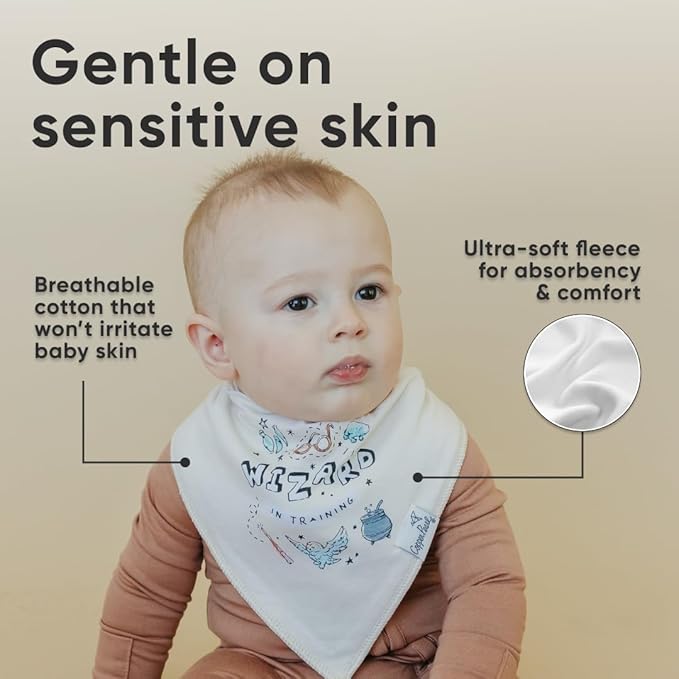 Copper Pearl Baby Bandana Drool Bibs for Drooling and Teething 4 Pack Gift Set Wizarding World