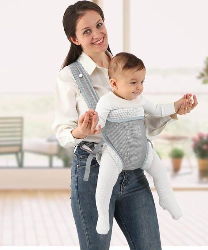 Baby Carrier Newborn Wrap,Ergonomic Infant Soft Carriers for Toddler 7-45 lbs,Adjust Back Strap/Waist Belt,4-in-1 Babe Carrier Front&Back,for Hiking Travel or Everyday Family Events-solid color (Blue)