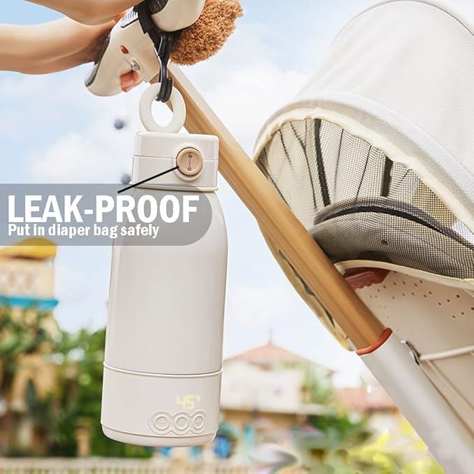 Portable Milk or Water Warmer, with Super Fast Charging, Type C Charger included, 17oz Capacity, Instant Breast Milk, Formula or Water Warmer with Large Capacity