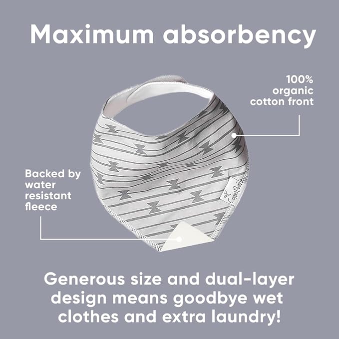 Copper Pearl 6 Pack Soft Cotton Baby Bibs for Drooling and Teething, Absorbent Drool Bibs for Baby Girl and Boy, Adjustable to Fit Newborns to Toddlers, Tons of Styles (Hawk Set)