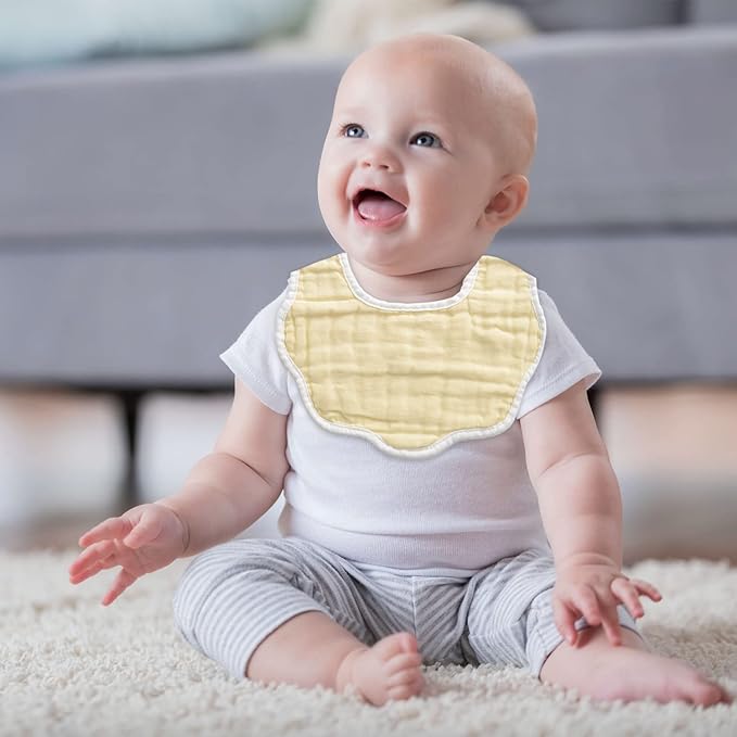 Muslin Baby Bibs for Drooling and Teething Newborn Drool Bibs for Baby Girl Boy