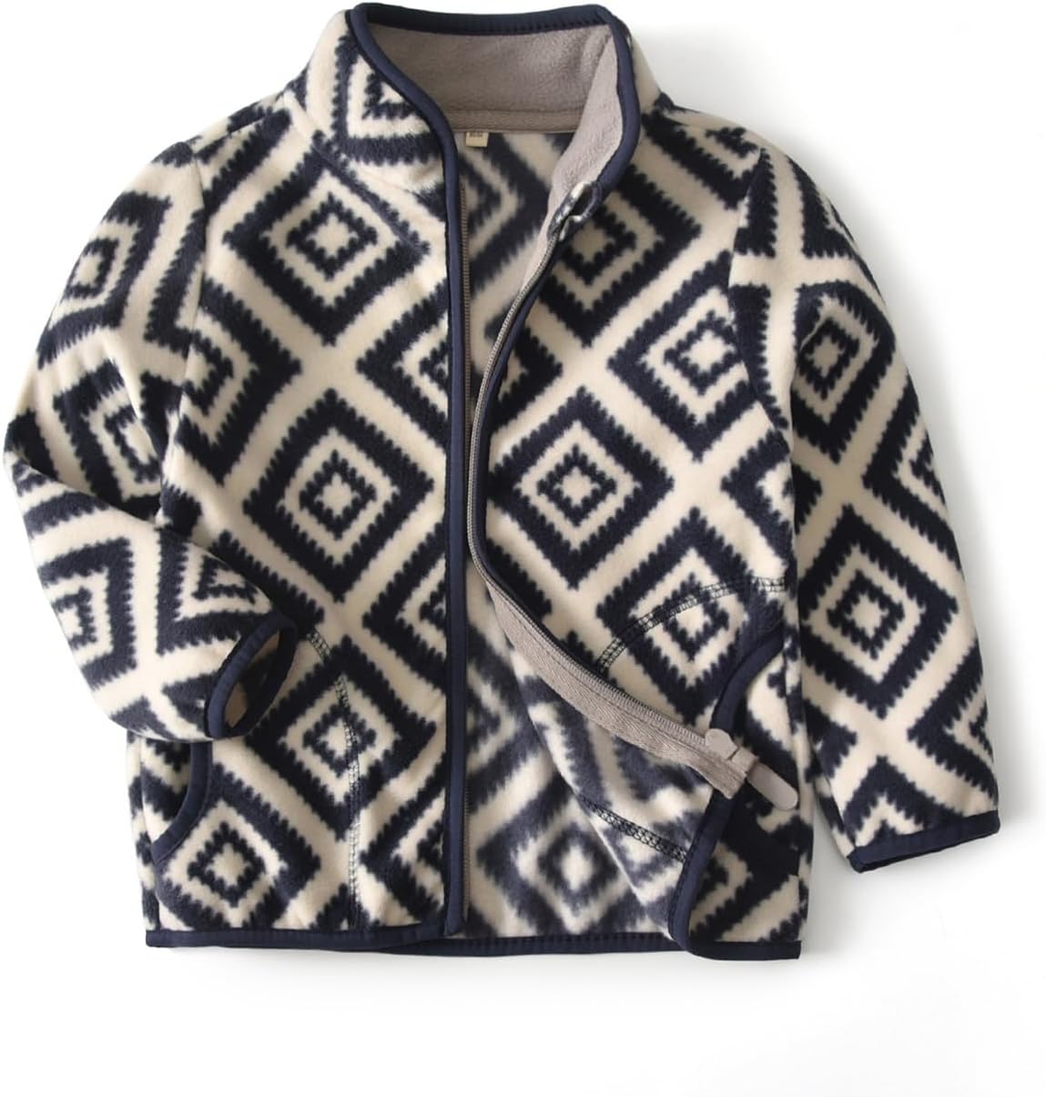 Kids Printed Polar Fleece Jacket Toddler Baby Boys Girls Autumn Winter Warm Sherpa Lining Outerwear Soft Lightweight