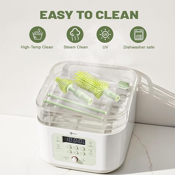 Baby Bottle Cleaner Brush Set Bottle Cleaner Brush Set Portable Bottle Cleaning Kit Set Silicone Brush, Nipple Brush, Straw Brush, Dispense Detergent Dispenser, Drying Rack - 6 in 1