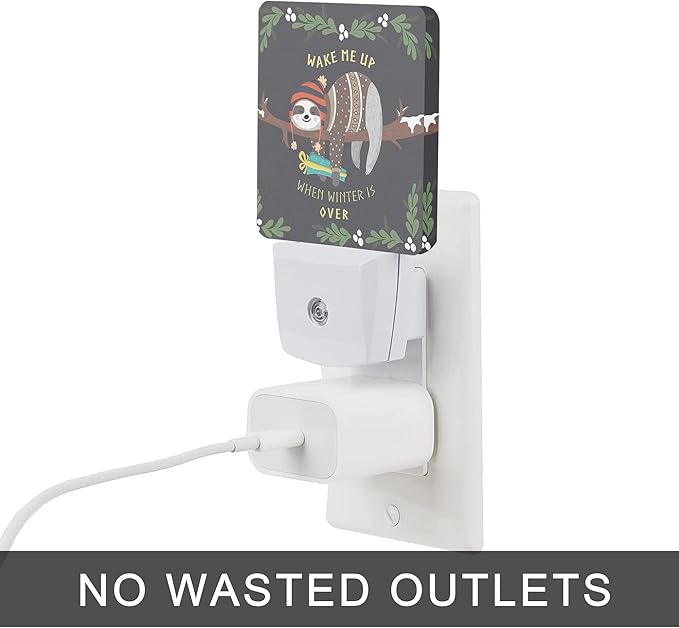 Sloth Night Light,Cute Baby Sloth Sleeping on Tree Night Lights Plug into Wall for Boys Girls, Led Lights Indoor Home Decor 0.5W Nightlight Sleep Friendly