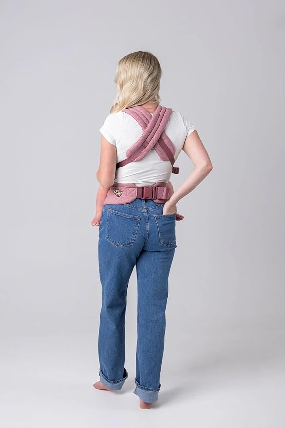 Mabē Monarch Ergonomic Baby Carrier – Premium Cotton Soft Structured Newborn to Toddler Carrier with Hip-Healthy Design, 3 Carry Positions (7-35lbs), Lightweight & Breathable,(Mauve Wings)