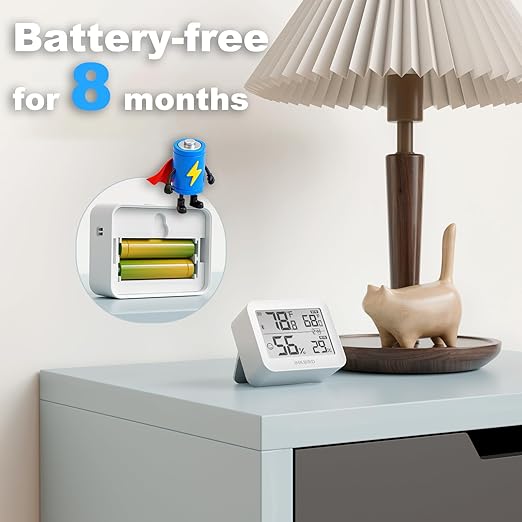 Temperature Hygrometer Monitor, Hygrometer Thermometer, Remote APP Control Greenhouse Accessories Room Temperature Monitor, Room Thermometer for Baby Nursery, 1 Years Data Storage Export, LCD