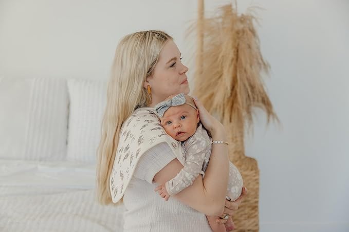 Copper Pearl Premium Baby Burp Cloths - 3-Pack Large Cotton Burp Cloths, Extra Soft Spit Up Rags with 3 Absorbent Layers, Perfect for Baby Boy Gifts (21" x 10" Size, Timber Set)