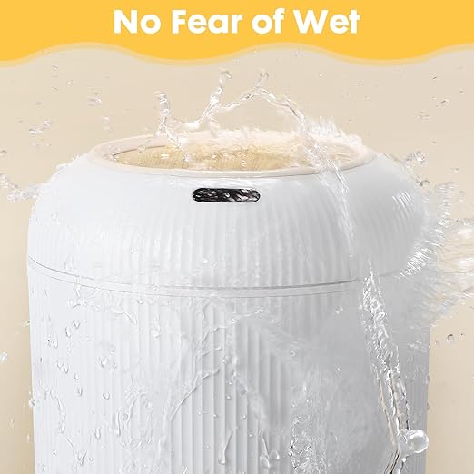 Automatic Motion Sensor Bathroom Trash Can with Lid, 3 Gallon / 11L Touchless Trash Garbage Bin with Removable Legs for Kitchen, Bedroom, Office, Small Trash Cans Trashcan Wastebasket-White