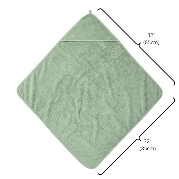Baby Hooded Towel – Organic Cotton Baby Bath Towels – Baby Towels, Baby Bath Towels for Baby Boy, Baby Girl, 32" x 32" Super-Soft and Absorbent Baby Towels for Newborn (Roman Green)