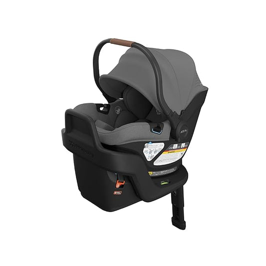 UPPAbaby Aria V2 Lightweight Infant Car Seat - Just Under 6 lbs - Base with Load Leg + Infant Insert + All-Weather FootCover Included - Direct Stroller Attachment - Greyson (Charcoal Mélange)