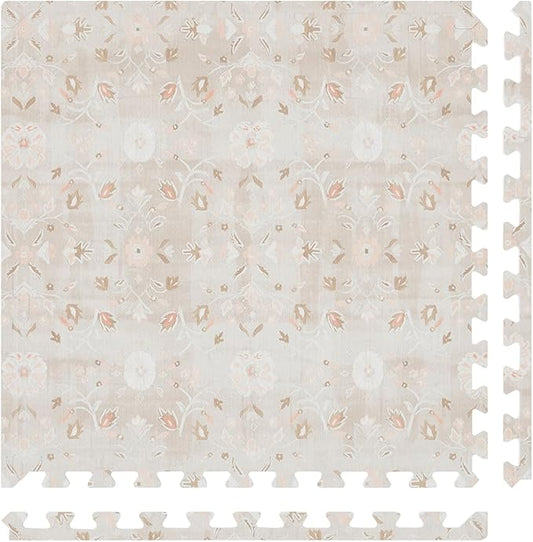 House of Noa Baby Play Mat – 4x8 Linen Gemma – Set of 8 Tiles – Cushioned EVA Foam Play Mat for Floor, Soft Interlocking Baby Crawling Mats for Hard Floors