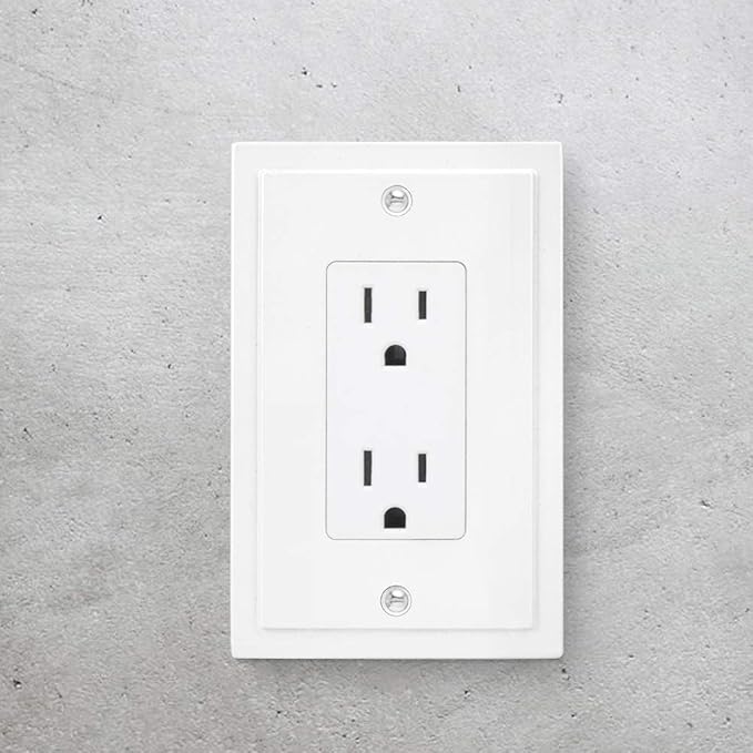 Modern Edge Decorative Wall Plate Switch Plate Outlet Cover, Durable Solid Zinc Alloy (Single Decorator 3PK, White)