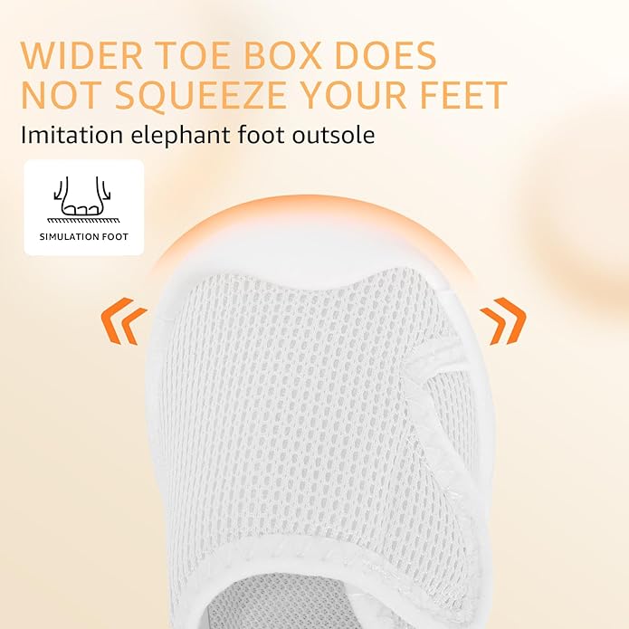 Baby Boys Girls First Walking Shoes Wide Toe Box Infant Sneakers Lightweight Breathable Slip On Barefoot Shoes