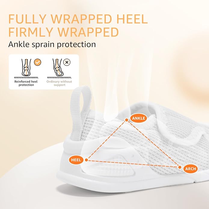 Baby Boys Girls First Walking Shoes Wide Toe Box Infant Sneakers Lightweight Breathable Slip On Barefoot Shoes